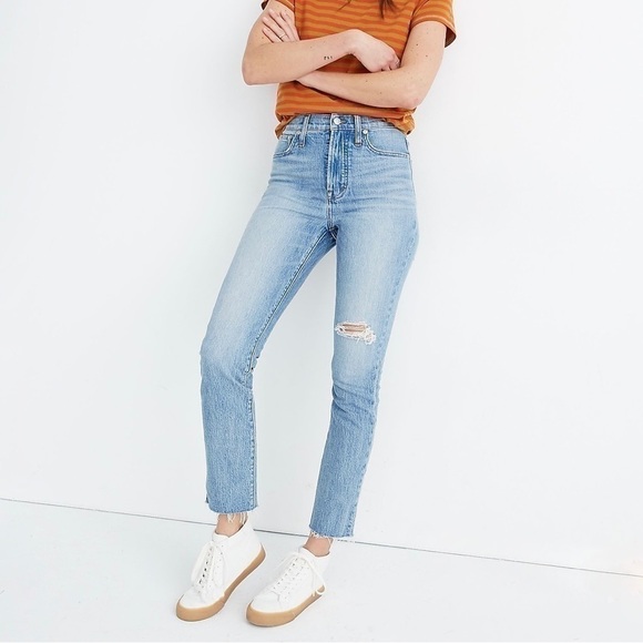 Madewell The Perfect Vintage Crop Distressed Jeans in Rosabelle Wash Size 24 - Picture 1 of 12